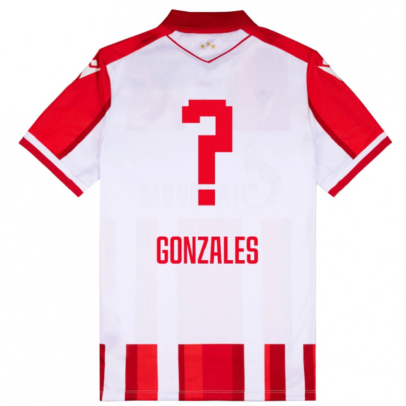 Danxen Homem Camisola Jesus Gonzales #0 Vermelho Branco Principal 2025/26 Camisa