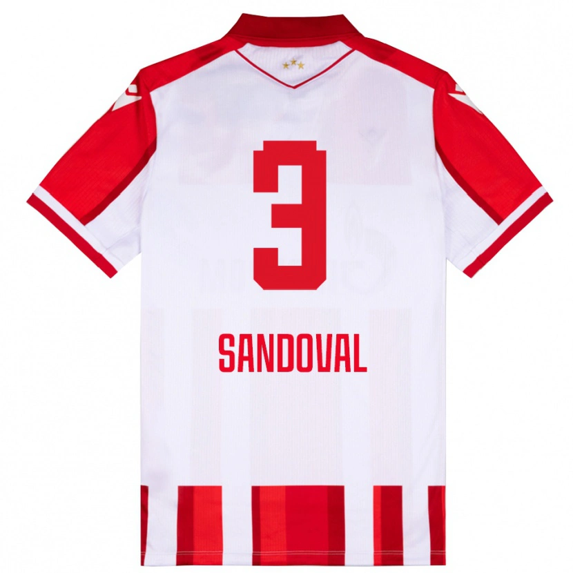 Danxen Homem Camisola Keimer Sandoval #3 Vermelho Branco Principal 2025/26 Camisa