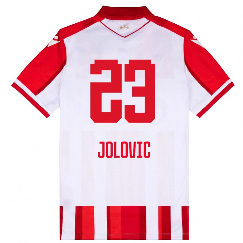 Danxen Homem Camisola Bogdan Jolovic #23 Vermelho Branco Principal 2025/26 Camisa