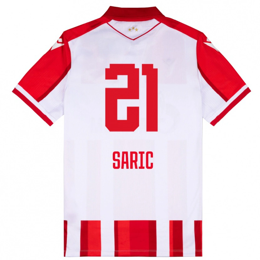 Danxen Homem Camisola Dimitrije Saric #21 Vermelho Branco Principal 2025/26 Camisa