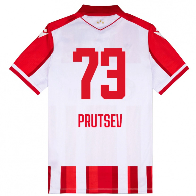 Danxen Homem Camisola Egor Prutsev #73 Vermelho Branco Principal 2025/26 Camisa