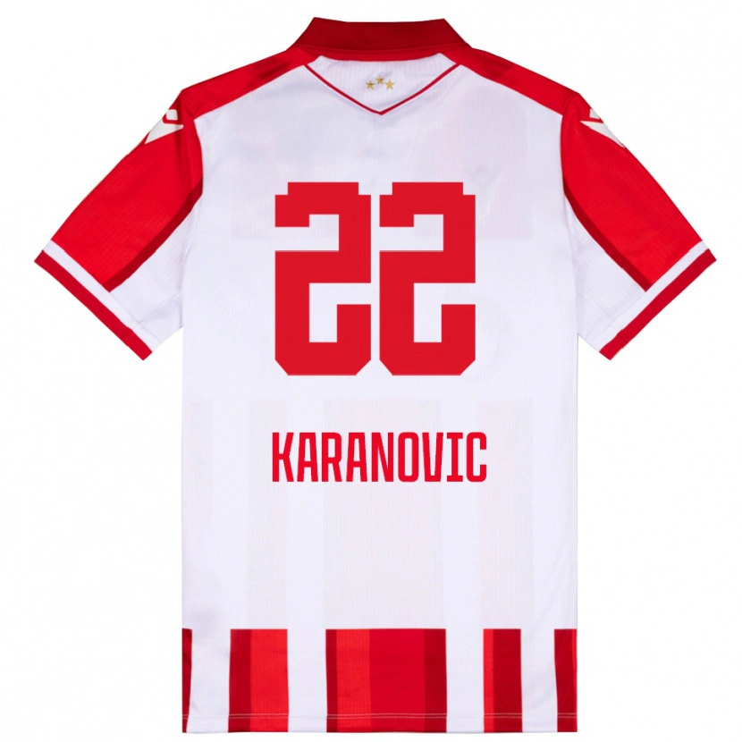 Danxen Homem Camisola Danilo Karanovic #22 Vermelho Branco Principal 2025/26 Camisa