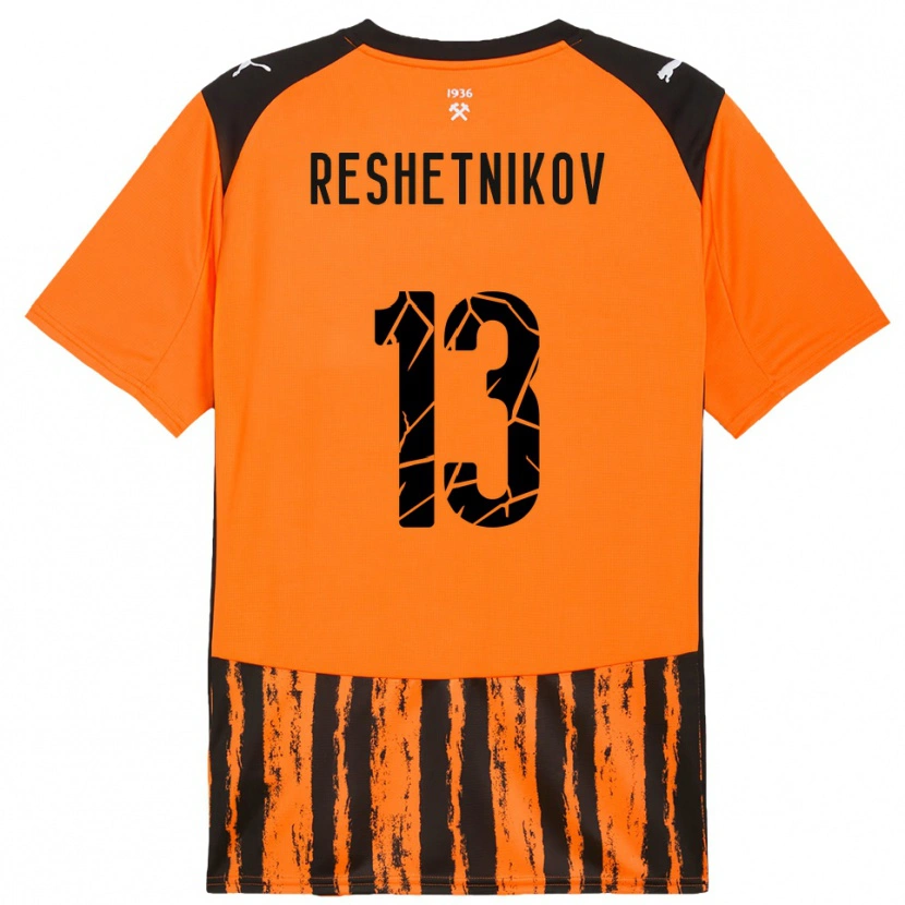 Danxen Homem Camisola Mikhail Reshetnikov #13 Laranja Preto Principal 2025/26 Camisa