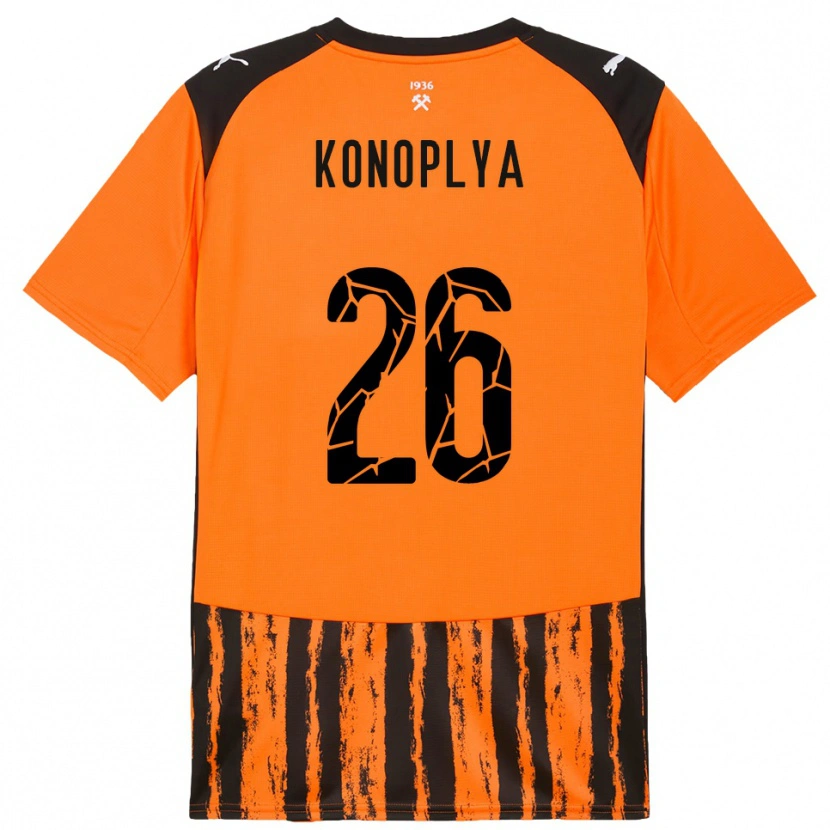 Danxen Homem Camisola Yukhym Konoplya #26 Laranja Preto Principal 2025/26 Camisa