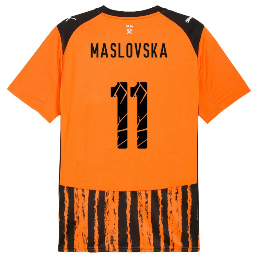 Danxen Homem Camisola Yelyzaveta Maslovska #11 Laranja Preto Principal 2025/26 Camisa