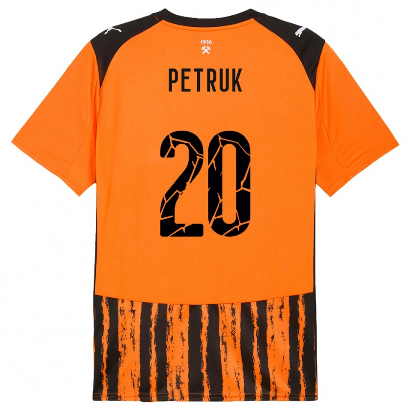 Danxen Homem Camisola Denys Petruk #20 Laranja Preto Principal 2025/26 Camisa