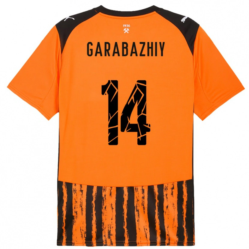 Danxen Homem Camisola Anton Garabazhiy #14 Laranja Preto Principal 2025/26 Camisa