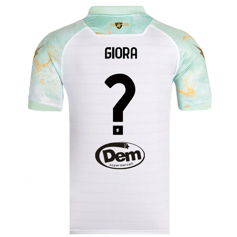 Danxen Homem Camisola Federico Giora #0 Branco Preto Alternativa 2025/26 Camisa
