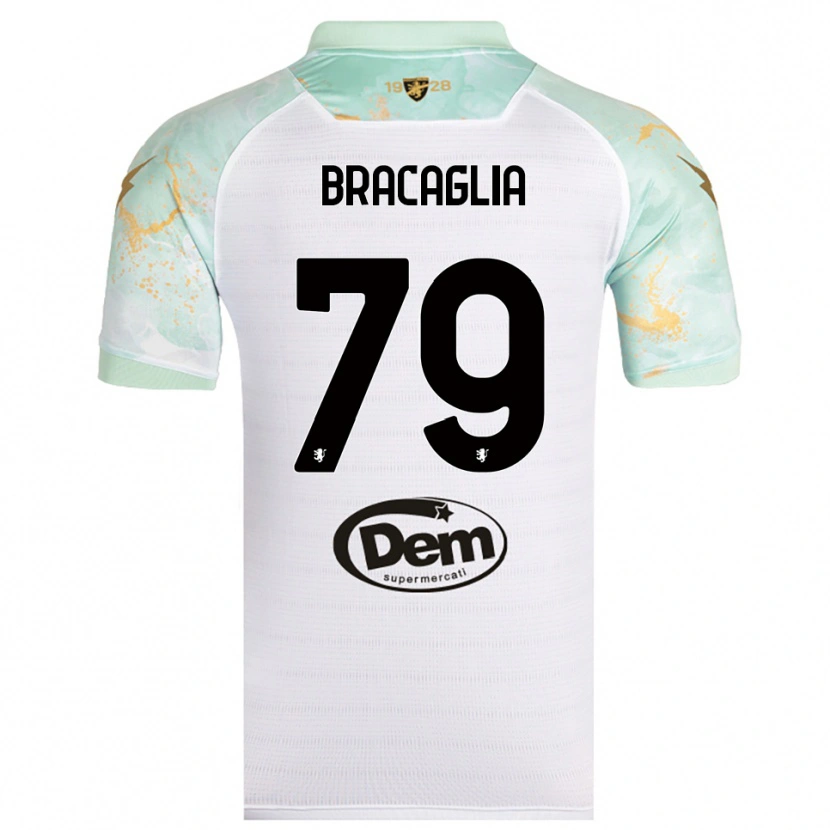Danxen Homem Camisola Gabriele Bracaglia #79 Branco Preto Alternativa 2025/26 Camisa