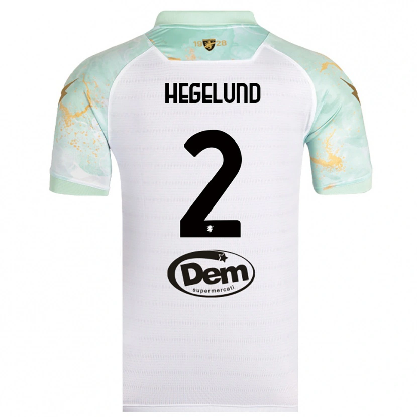 Danxen Homem Camisola Victor Hegelund #2 Branco Preto Alternativa 2025/26 Camisa