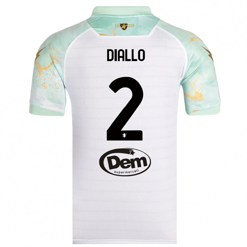 Danxen Homem Camisola Abdoul Diallo #2 Branco Preto Alternativa 2025/26 Camisa