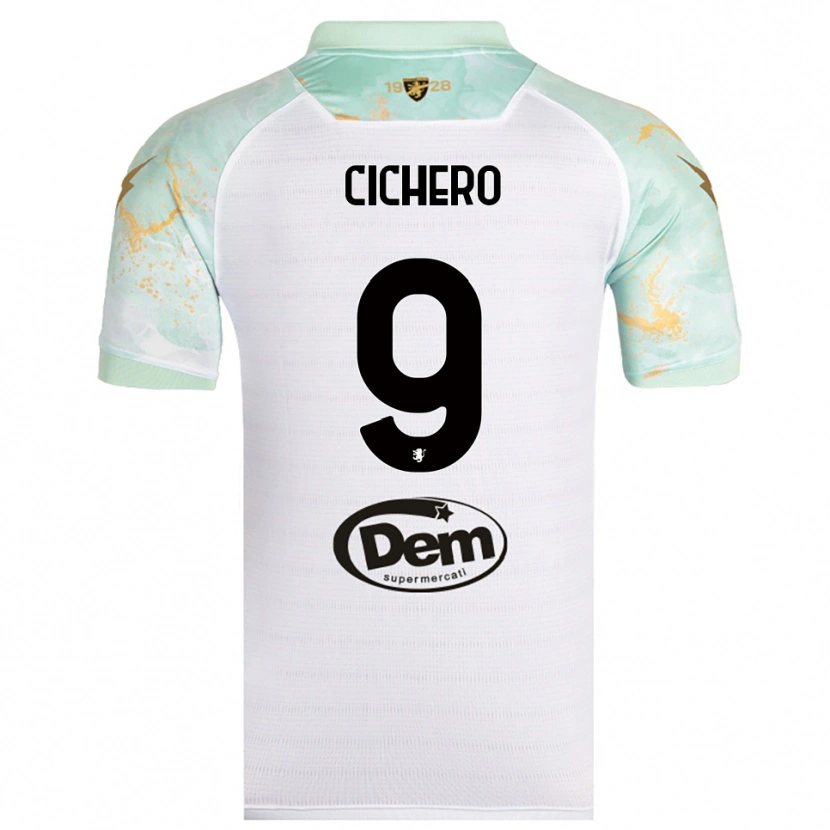 Danxen Homem Camisola Alejandro Cichero #9 Branco Preto Alternativa 2025/26 Camisa