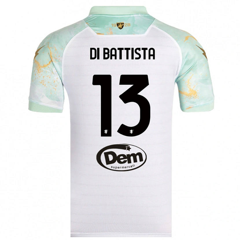 Danxen Homem Camisola Cristiano Di Battista #13 Branco Preto Alternativa 2025/26 Camisa