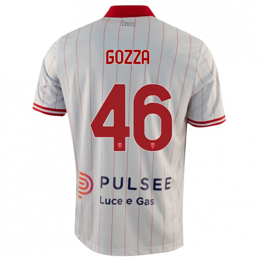Danxen Homem Camisola Luca Gozza #46 Branco Vermelho Azul Alternativa 2025/26 Camisa