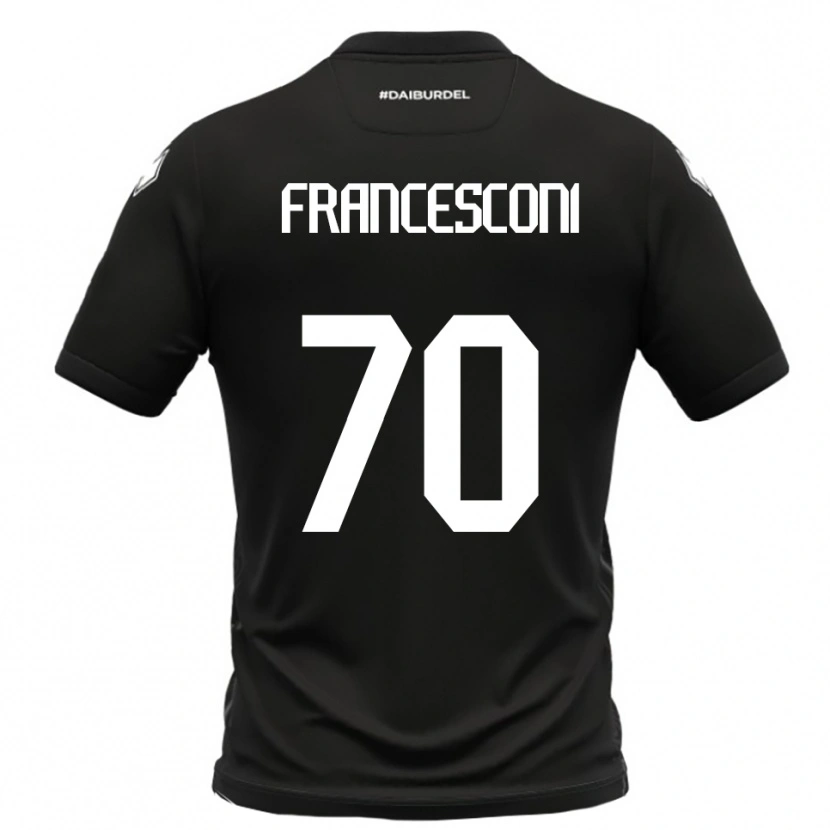 Danxen Homem Camisola Matteo Francesconi #70 Preto Branco Alternativa 2025/26 Camisa