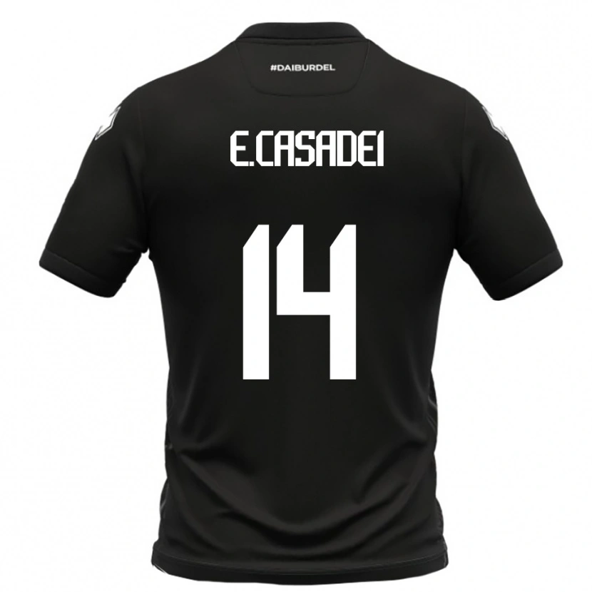 Danxen Homem Camisola Enea Casadei #14 Preto Branco Alternativa 2025/26 Camisa