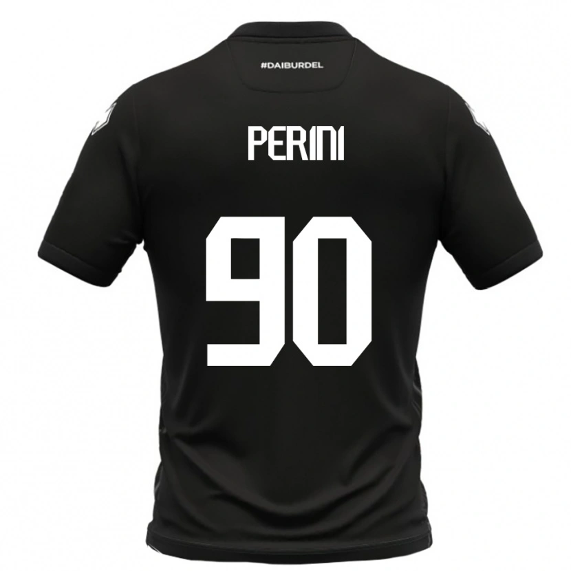 Danxen Homem Camisola Giovanni Perini #90 Preto Branco Alternativa 2025/26 Camisa
