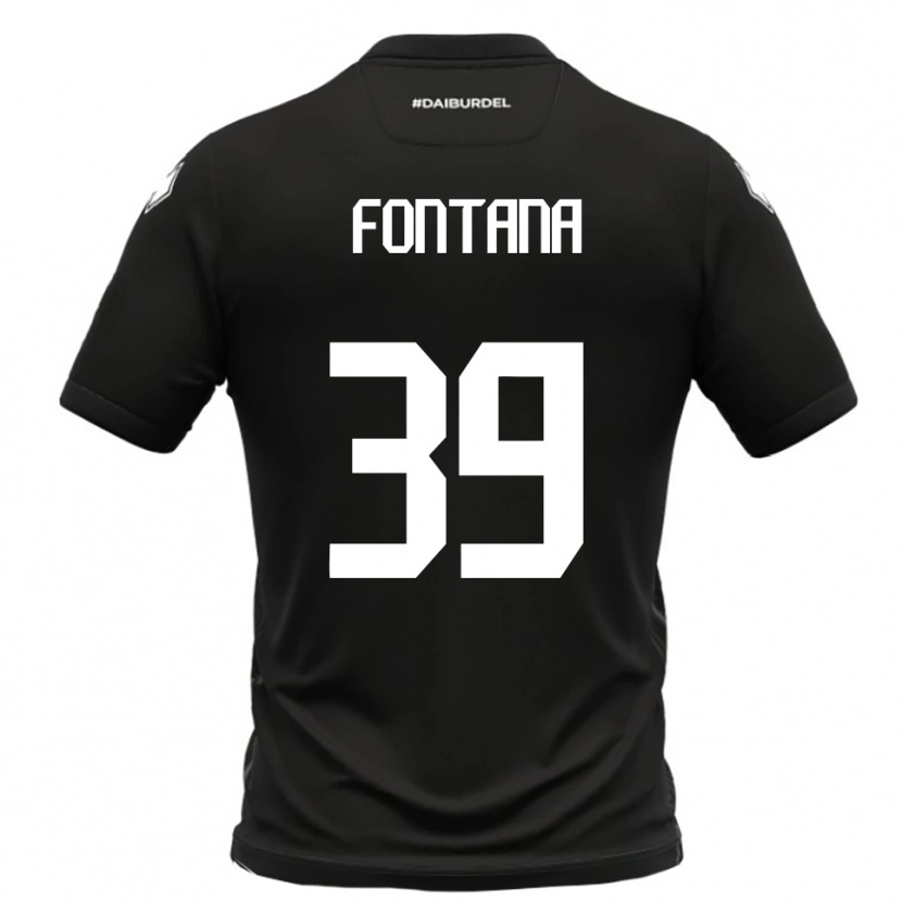 Danxen Homem Camisola Niccolò Fontana #39 Preto Branco Alternativa 2025/26 Camisa