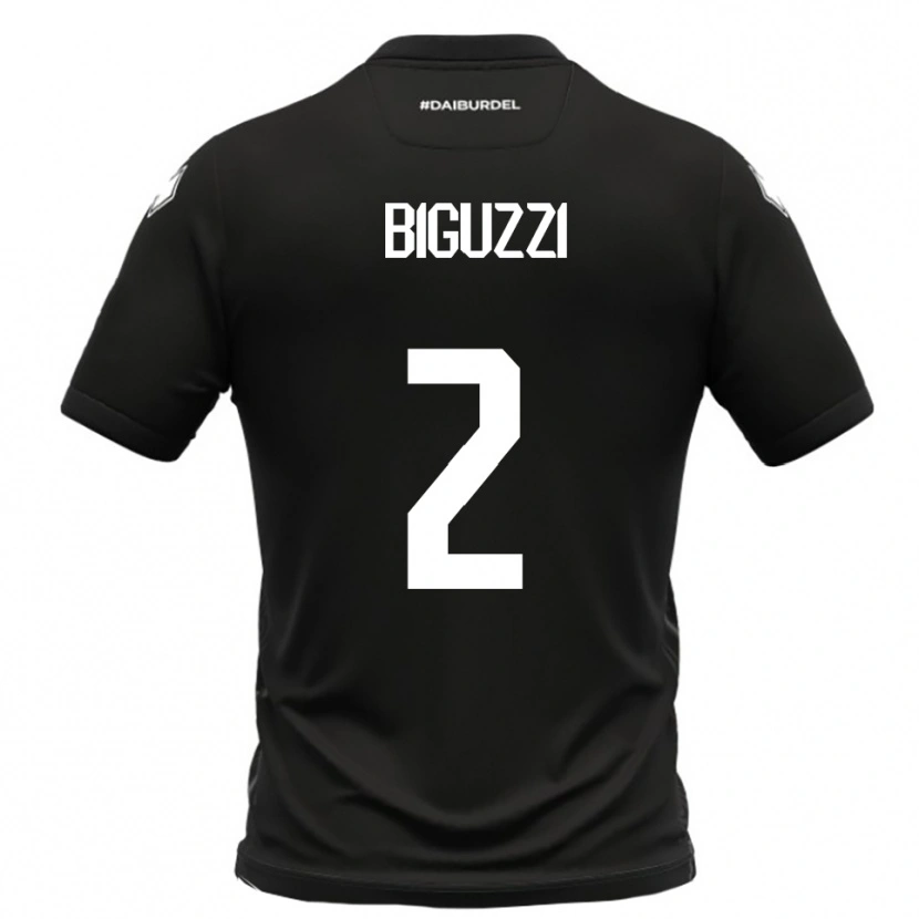 Danxen Homem Camisola Riccardo Biguzzi #2 Preto Branco Alternativa 2025/26 Camisa