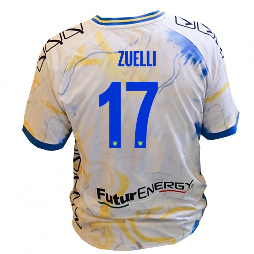 Danxen Homem Camisola Emanuele Zuelli #17 Branco Amarelo Azul Alternativa 2025/26 Camisa