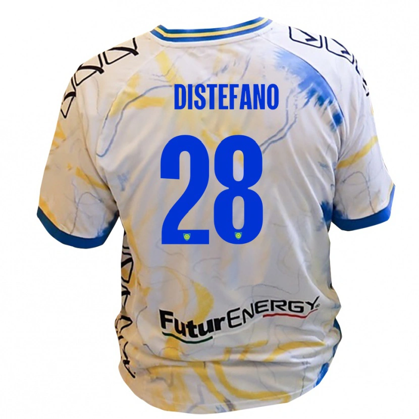 Danxen Homem Camisola Filippo Distefano #28 Branco Amarelo Azul Alternativa 2025/26 Camisa