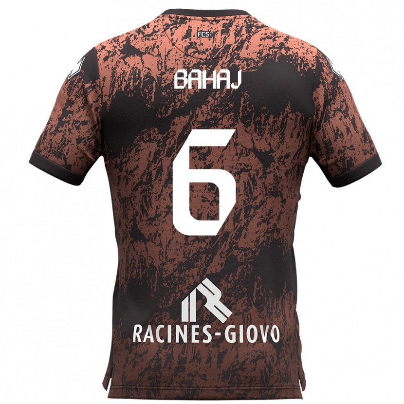 Danxen Homem Camisola Marlind Bahaj #6 Marrom Preto Alternativa 2025/26 Camisa