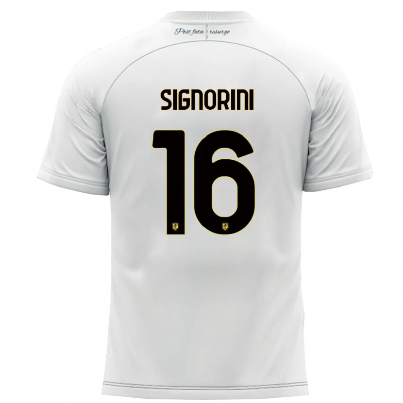 Danxen Homem Camisola Alessandro Signorini #16 Branco Amarelo Alternativa 2025/26 Camisa
