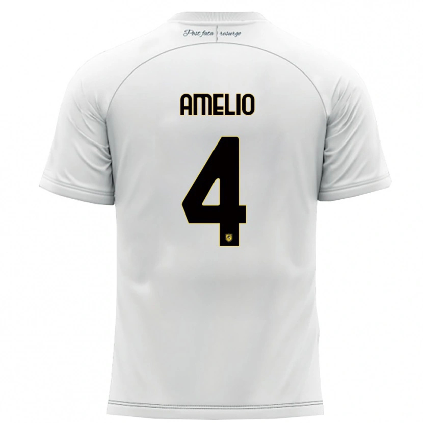 Danxen Homem Camisola Ciro Amelio #4 Branco Amarelo Alternativa 2025/26 Camisa