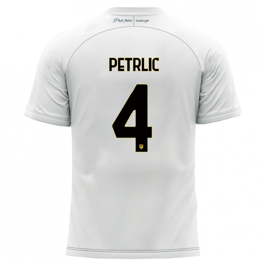 Danxen Homem Camisola Vincenzo Petrlic #4 Branco Amarelo Alternativa 2025/26 Camisa