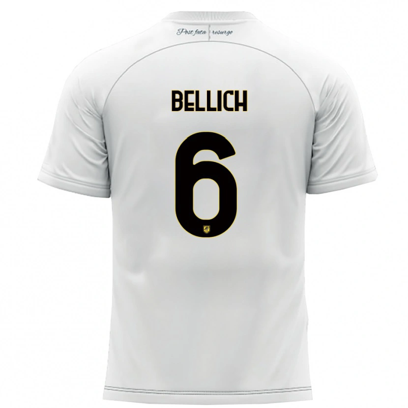 Danxen Homem Camisola Marco Bellich #6 Branco Amarelo Alternativa 2025/26 Camisa