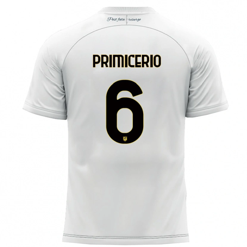 Danxen Homem Camisola Antonio Primicerio #6 Branco Amarelo Alternativa 2025/26 Camisa