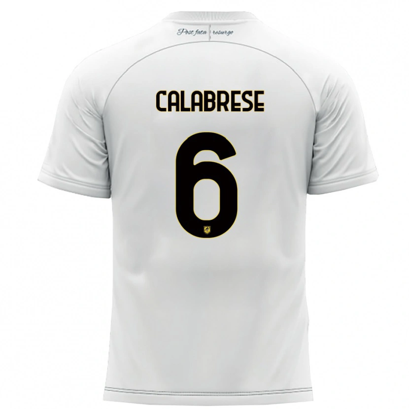 Danxen Homem Camisola Daniele Calabrese #6 Branco Amarelo Alternativa 2025/26 Camisa