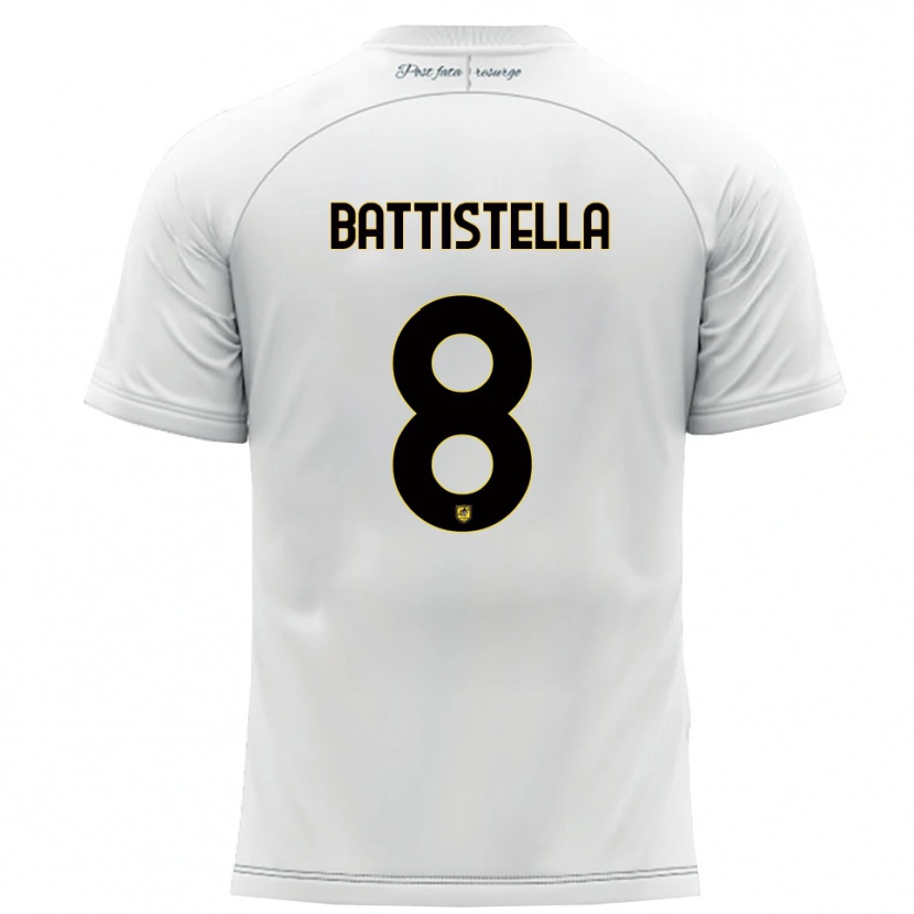 Danxen Homem Camisola Thomas Battistella #8 Branco Amarelo Alternativa 2025/26 Camisa