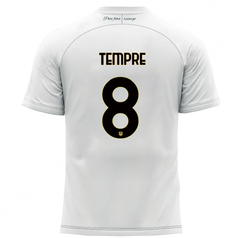 Danxen Homem Camisola Domenico Tempre #8 Branco Amarelo Alternativa 2025/26 Camisa