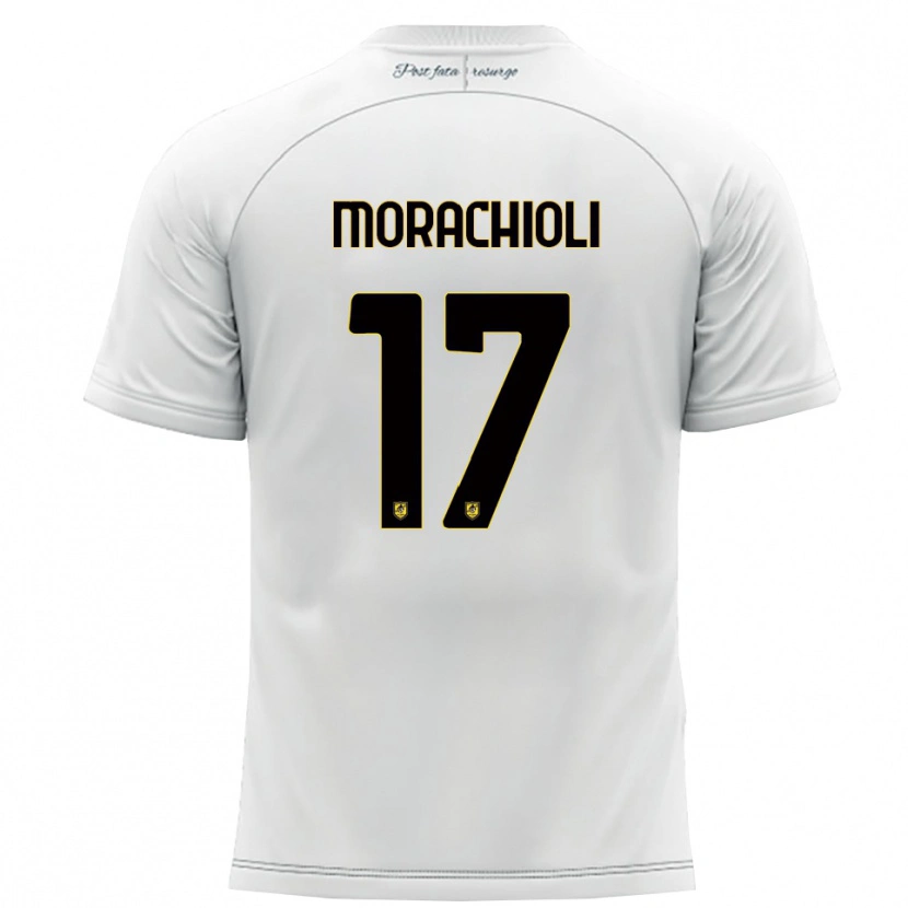 Danxen Homem Camisola Gregorio Morachioli #17 Branco Amarelo Alternativa 2025/26 Camisa