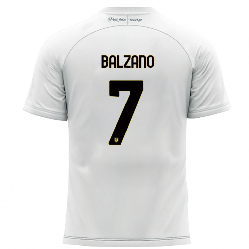 Danxen Homem Camisola Francesco Balzano #7 Branco Amarelo Alternativa 2025/26 Camisa