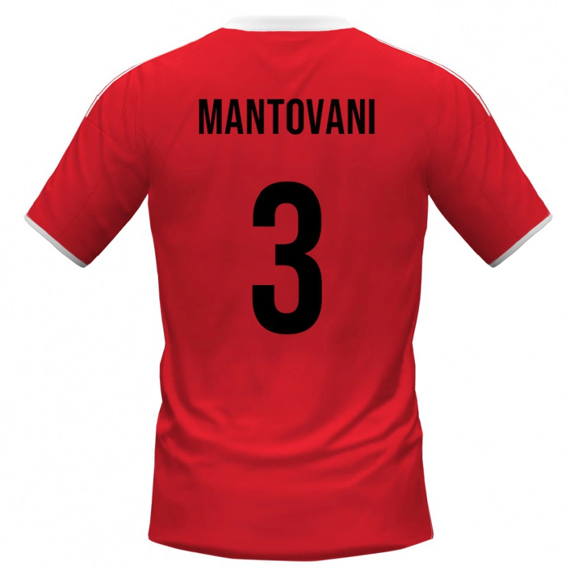 Danxen Homem Camisola Valerio Mantovani #3 Vermelho Branco Alternativa 2025/26 Camisa