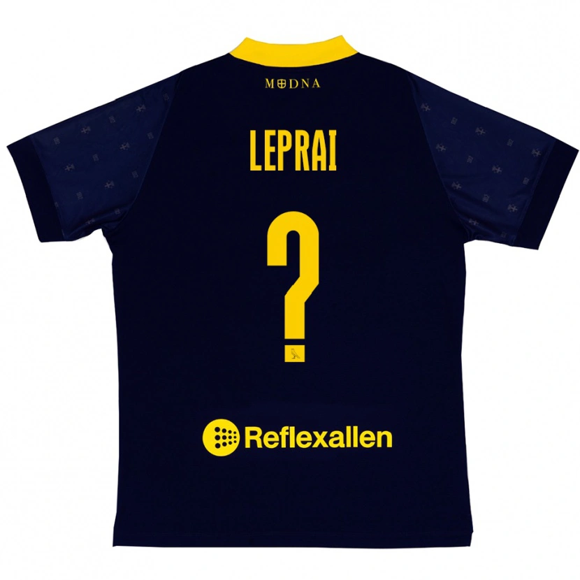 Danxen Homem Camisola Matteo Leprai #0 Marinho Amarelo Alternativa 2025/26 Camisa
