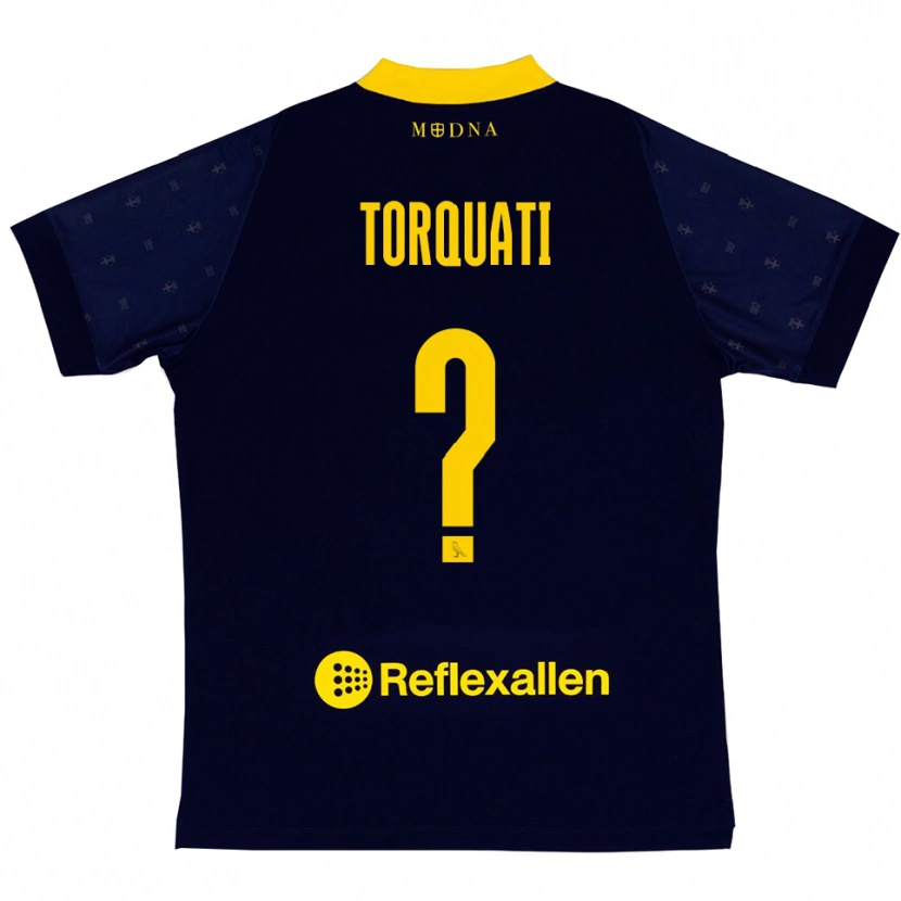 Danxen Homem Camisola Alessandro Torquati #0 Marinho Amarelo Alternativa 2025/26 Camisa