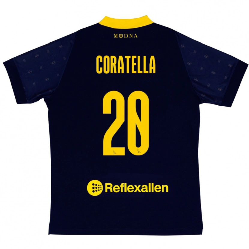 Danxen Homem Camisola Fabio Coratella #20 Marinho Amarelo Alternativa 2025/26 Camisa