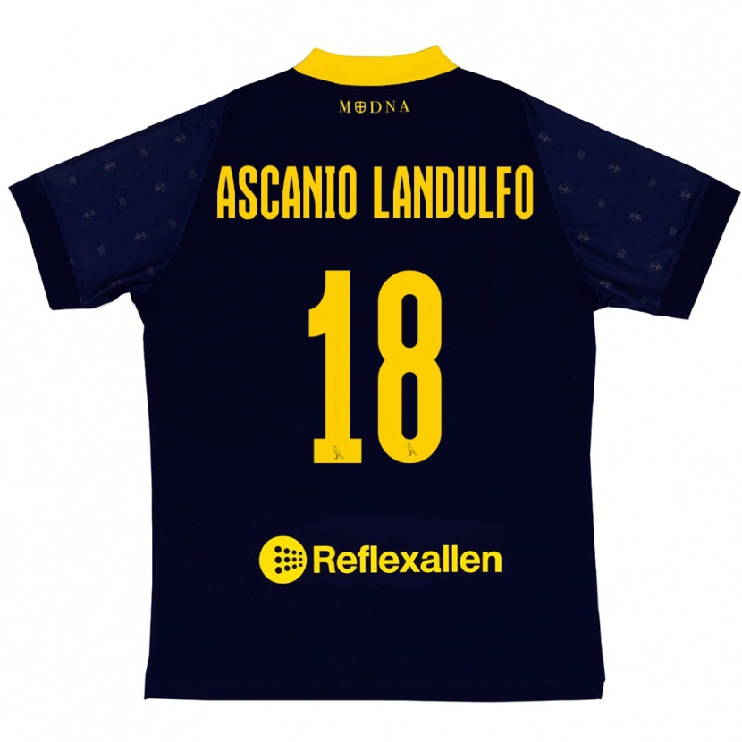 Danxen Homem Camisola Gabriele Ascanio Landulfo #18 Marinho Amarelo Alternativa 2025/26 Camisa