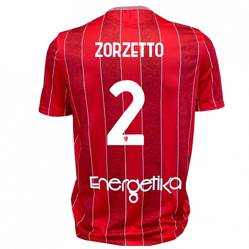 Danxen Homem Camisola Marco Zorzetto #2 Vermelho Branco Alternativa 2025/26 Camisa