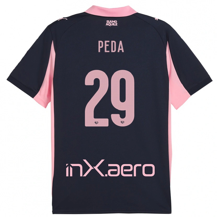 Danxen Homem Camisola Patryk Peda #29 Marinho Rosa Alternativa 2025/26 Camisa