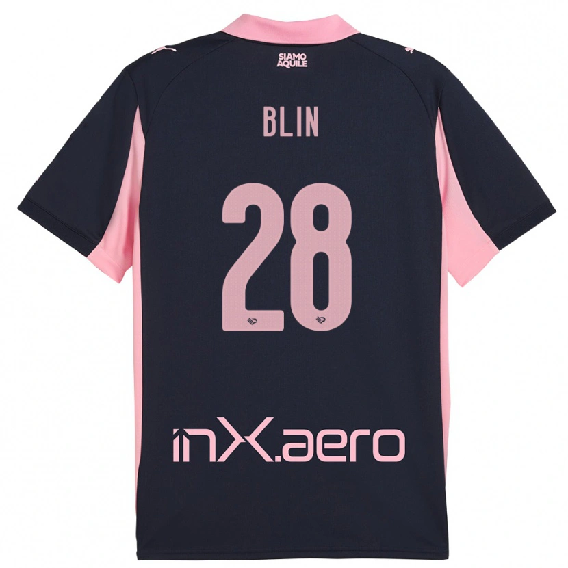 Danxen Homem Camisola Alexis Blin #28 Marinho Rosa Alternativa 2025/26 Camisa