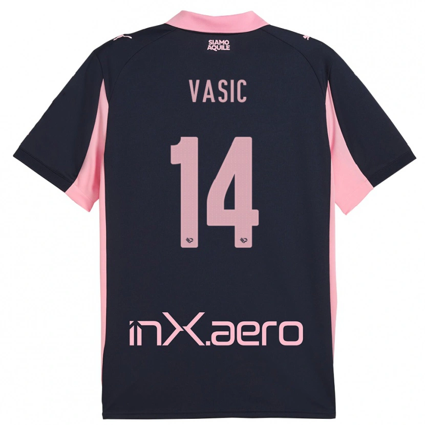 Danxen Homem Camisola Aljosa Vasic #14 Marinho Rosa Alternativa 2025/26 Camisa