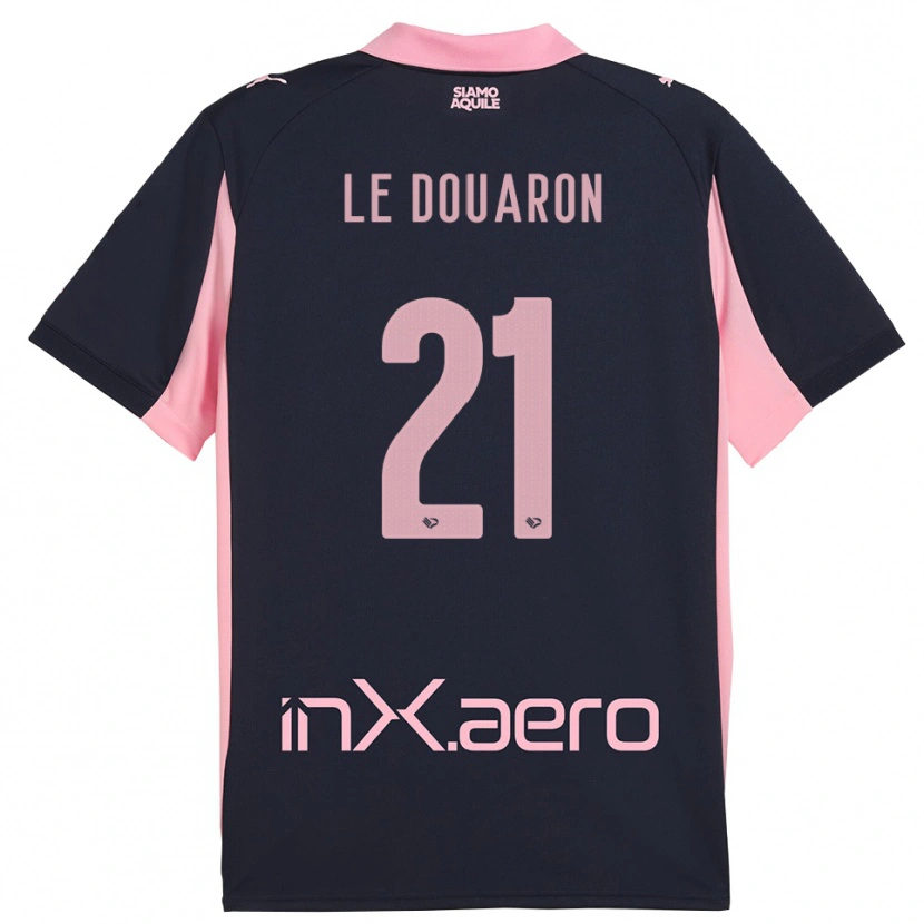 Danxen Homem Camisola Jérémy Le Douaron #21 Marinho Rosa Alternativa 2025/26 Camisa