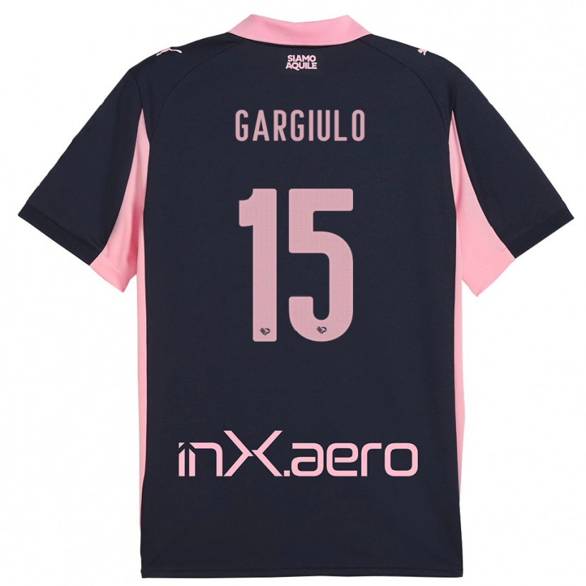 Danxen Homem Camisola Francesco Gargiulo #15 Marinho Rosa Alternativa 2025/26 Camisa
