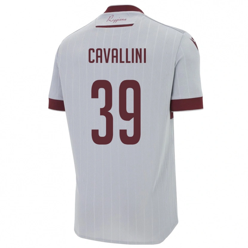Danxen Homem Camisola Giacomo Cavallini #39 Borgonha Branco Alternativa 2025/26 Camisa