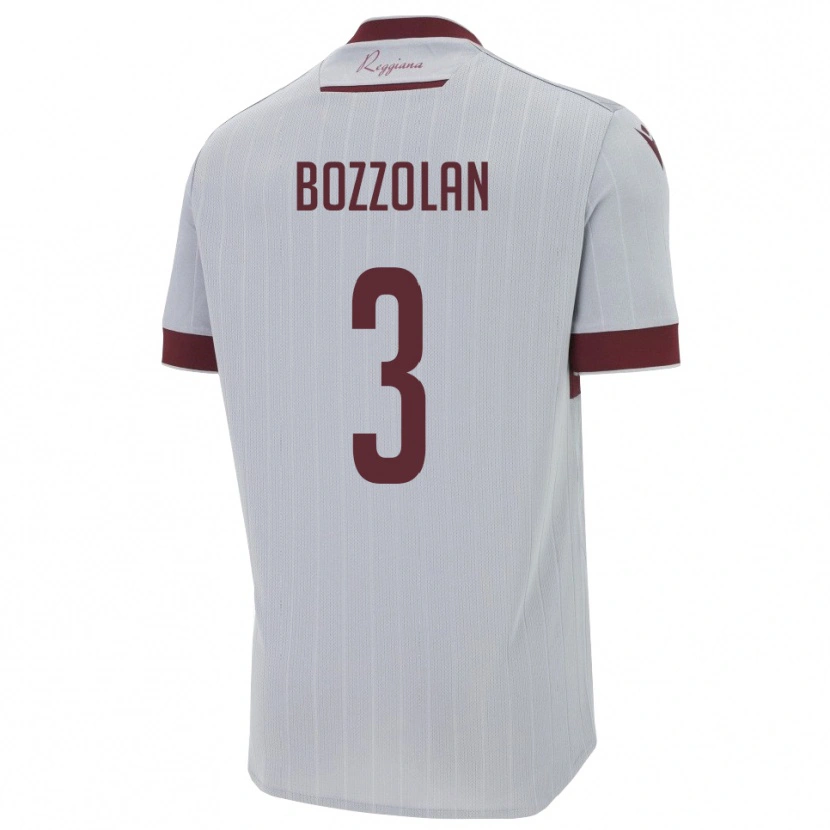 Danxen Homem Camisola Andrea Bozzolan #3 Borgonha Branco Alternativa 2025/26 Camisa