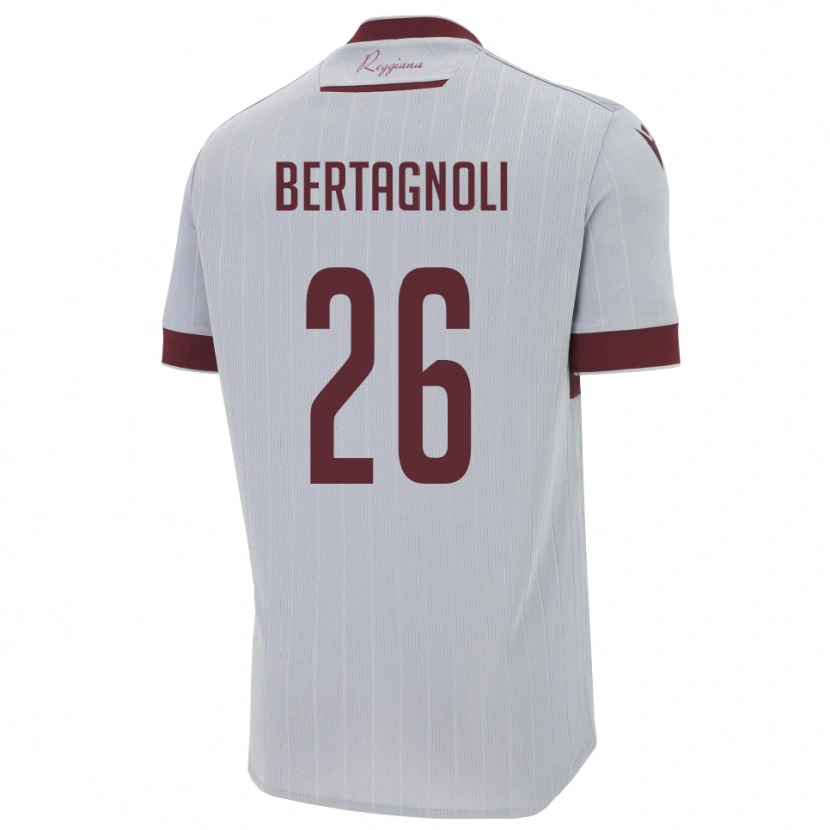 Danxen Homem Camisola Massimo Bertagnoli #26 Borgonha Branco Alternativa 2025/26 Camisa